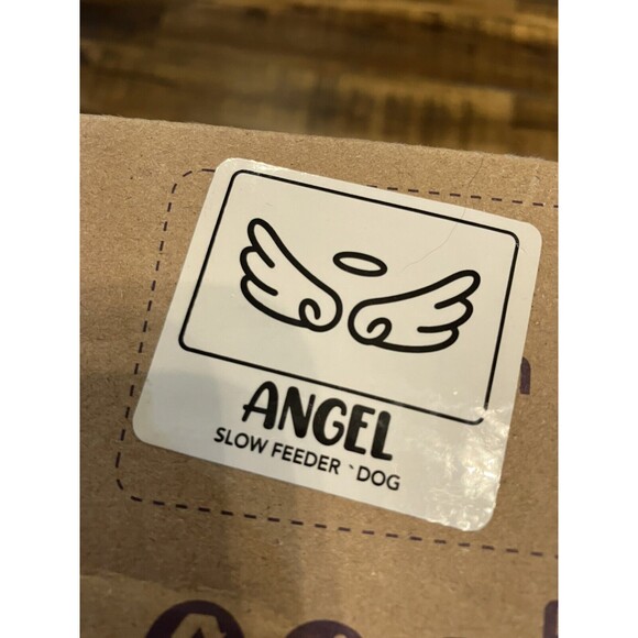Le Tauci Angel White Ceramic Slow Feeder Dog Bowl New In Box - Picture 4 of 8